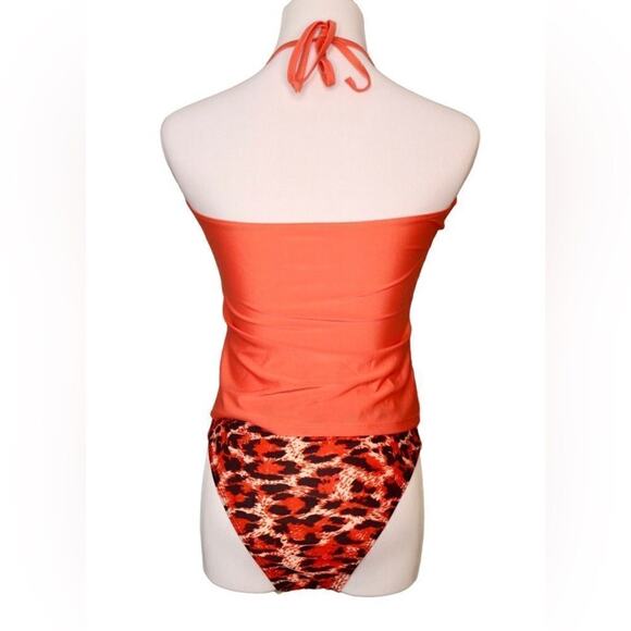 Bobbie Brooks Cheetah Animal Print 2pc Tankini Swimsuit MEDIUM Beach Vacation - Picture 2 of 12